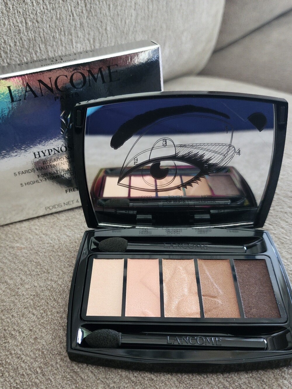 New In Box Lancome Hypnôse Longwear Eyeshadow Palette French Nude 01